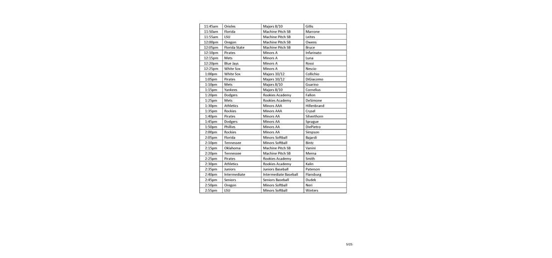 Picture Schedule